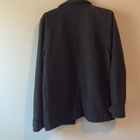 Krew black plaid wool coat Medium - Picture 5 of 5